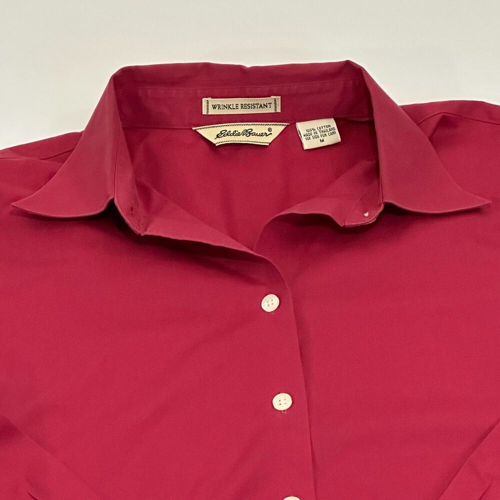 Eddie Bauer Wrinkle Resistant Long Sleeve Cotton Button Up Men's Size Medium